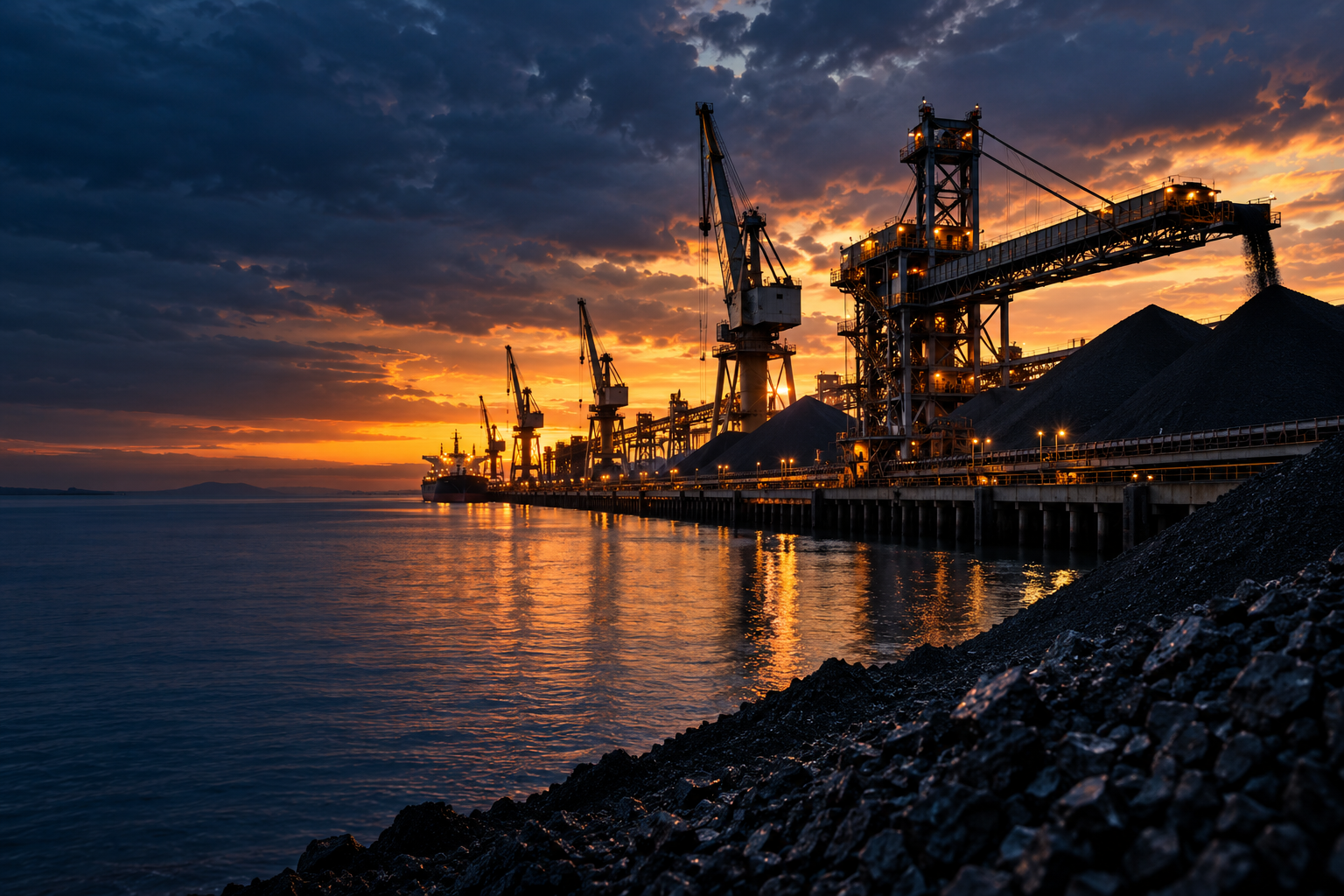 Industrial seaport and raw materials terminal